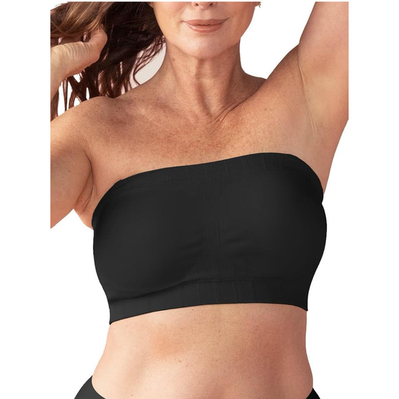 Truekind Bandeau Bra Wireless Convertible Strapless Black Women's XL NWT - Picture 1 of 8